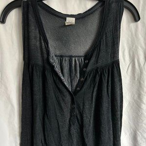 Free People Black Lounge Tank with Snap Detailing
